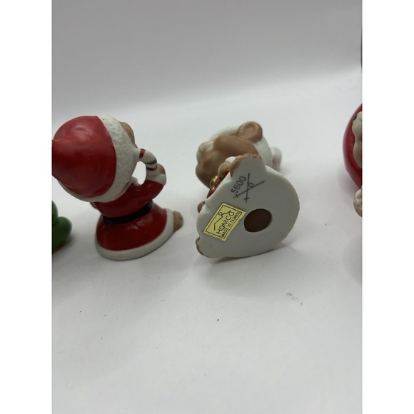 Set Of 4 Homco Christmas Figurines Bears, Elf - Picture 9 of 11